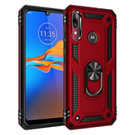 BestST Coque Motorola Moto E6 Plus, Coque Motorola Moto E6 Plus, Etui Housse de Protection Antichoc Durable Résistante 2 en 1 Hybride PC Robuste + TPU Souple pour Motorola E6 Plus + Verre trempé