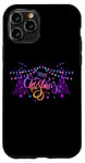 iPhone 11 Pro Colorful Modern Merry Christmas Purple Pink Lights Case