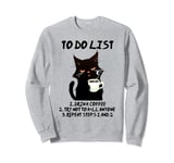 Grouchy Cat Morning To Do List, funny design Sweatshirt