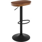 WOLTU Tabouret de Bar, Chaise de Bar, Tabouret Haut en Bois, Cadre en Métal, Réglable en Hauteur, Pivotant à 360°, Marron