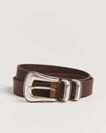 Nudie Jeans Western Silver Belt Dark Brown