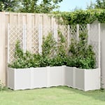 Plantekasse med espalier 120x120x140 cm PP hvid