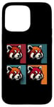 Coque pour iPhone 15 Pro Max Red Panda Pop Art – Vintage coloré mignon panda rouge amoureux