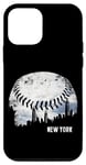 Coque pour iPhone 12 mini Grattoir à ciel vintage Baseball New York City Nuages