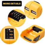 Dcb090 USB-sovitinkorvaus kaikille Dewalt 10.8v/14.4v/18v Li-ion-akuille USB-laturi Virtalähde [LGL]