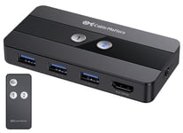 Usb 3.0 Switch Kvm Hdmi(Commutateurs Kvm,Kvm Switch Hdmi)Pour 2 Ordinateurs Avec Vidéo Hdmi 4K@60Hz Et 3X Ports Usb 5Gbps