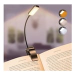 Lampe de Lecture Rechargeable, 9 led Liseuse Lampe Clip, Gradation Progressive & 3 Modes Protection des Yeux (Blanc Froid&Chaud), 360° Cou Flexible,