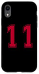 Coque pour iPhone XR Rouge Numéro 11 Équipe Junior Sports Uniforme Numéroté