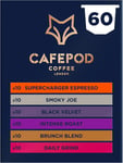 CafePod Coffee Pods Nespresso Compatible Variety 60 Aluminium Capsules