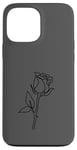 Coque pour iPhone 13 Pro Max Rose noire abstraite dessin minimaliste Line Art