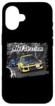 Coque pour iPhone 16 CP9A Racing CAR jaune vs bleu