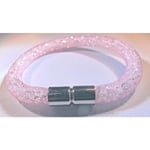 Rosa armband fylld med vita kristaller Rosa