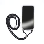 Cokitec Coque Transparente pour Samsung Galaxy A52 / A52S 5G avec Lanière/Bandoulière téléphone Cordon Noir
