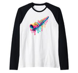 Dripping Paint Art Didgeridoo Yidaki Musician Raglan Baseball Tee