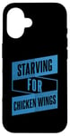 Coque pour iPhone 16 Restauration rapide amusante et graphique de Starving For Chicken Wings