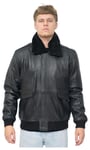 Infinity Leather Mens Air Force A2 Cowhide Bomber Jacket-Montreal - Black - Size 2XL