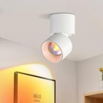 Glitzerlife Spot de plafond 1 flamme blanc - LED Plafonnier Moderne Rond Pivotant 350°Lampe de couloir Blanc Chaud Sunset Lampe Intérieur pour Salon Chambre Cage d'escalier Chambre Enfants Cuisine