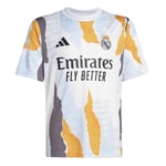 Real Madrid Tränings T-Shirt Pre Match - Vit/Crew Orange/Grå Barn - adidas, storlek 152 cm