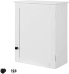 SoBuy® BZR19-W Meuble Haut de Salle de Bain- 1 Porte Placard Commode Meuble de Rangement Mural Armoire Suspendue