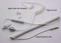 Spiral Acoustic Tube Coil Anti Radiation Earphone for iPhone SAMSUNG 3.5MM WHITE