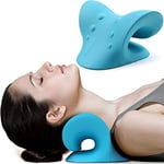 RESTCLOUD Neck and Shoulder Relaxer, Cervical Traction Device for TMJ Pain Relief and Cervical Spine Alignment, Chiropractic Pillow Neck Stretcher (Light Blue)