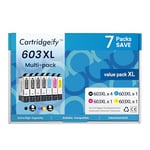 Cartridgeify 7-Pack 603 XL Ink Cartridges Compatible with Epson 603 603XL Multipack, for Expression Home XP-2100 XP-2105 XP-3100 XP-3105 XP-4100 XP-4105, Workforce WF-2810 WF-2830 WF-2835 WF-2850