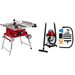 Einhell Scie circulaire sur table TE-CC 250UF (puissance max. 2000 W, glissière de découpe, butée parallèle et butée d’angle/transversale, repliable et portable) + aspirateur synchro 20L TC-VC 1820 SA