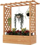 Jardinière avec Treillis 113 CM en Bois avec Trou de Drainage pour Plantes Grimpantes Fleurs