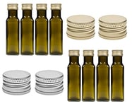 Lot de 24 bouteilles en verre vides avec bouchon à visser Argenté/doré 100 ml