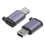 Adaptateur vers Micro USB Mini USB type-c femelle vers Micro Usb mâle convertisseur pour téléphone tablette caméra QXNF - Type Micro to Mini USB