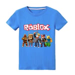 Barn Pojkar Roblox Tryck T-shirt Kortärmad Topp Sommar Crew Neck Tee Kläder Blue 5-6 Years