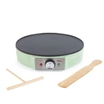 Giles & Posner EK6223GSGR Crepe Maker – Electric Pancake Hotplate, Non-Stick Cooking Surface, Large 30cm (12”) Plate, Adjustable Temperature Control Knob, Batter Spreader & Spatula, 1200 W, Green