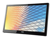 AOC E1659FWU - myConnect Series - écran LED - 15.6" - portable - 1366 x 768 @ 60 Hz - TN - 200 cd/m² - 500:1 - 5 ms - USB - noir