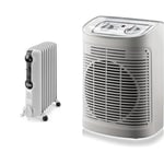 Delonghi Radias Radiateur bain d'huile & Rowenta Radiateur et Ventilateur Soufflant Instant Comfort Aqua Chauffage d’Appoint Salle de Bain Ventilation Chaud Froid 2 Vitesses 2400W Silencieux Gris