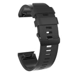 26mm Garmin Fenix 5X / 5X Plus / Fenix 3 / 3 HR silicone watch band - Black
