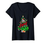 Womens Go Jesus Its Your Birthday Christmas Tree V-Neck T-Shirt