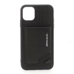 Coque arrière Pierre Cardin en cuir véritable pour iPhone 11 Pro Max - noire