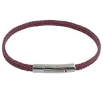 LES POULETTES BIJOUX - Bracelet Homme Tresse en Coton Lie de Vin - Taille 18 cm