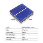 (TYN1 52x52)50kpl/setti Aurinkopaneeli 0.5V 320mA Aurinkopaneelit Cell DIY Akun lataus 39*19 52*19/26/39/52 72*26/39/52mm polypii.