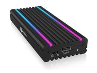 Externt kabinett ICYBOX SSD Enclosure Black, M.2 NVMe SSD, USB-C 3.2, RGB