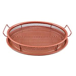 JVSISM Mesh Baking Tray Non-Stick Round Baking Pan Chips Crisping Basket Microwave Oven Copper Baking Tray BBQ Tray Baking Tool