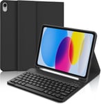 Clavier Ipad 10 Génération 10,9"" 2022,Étui Ipad 10 Génération Avec Clavier,Coque Clavier Bluetooth Magnétique Amovible Disposition Qwerty Italien Pour Ipad 10,Noir