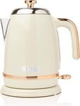 Haden Salcombe Cream Kettle - 1.7L, Rapid Boil, Auto Shut-Off, Cordless Base - L