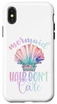 iPhone X/XS Black Mermaid Hair Dont Care,Rainbow Mermaid Hair Don't Care Case