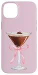 Coque pour iPhone 14 Plus Esthétique Rose Matrini Y2K Coquette Espresso Martini Lover