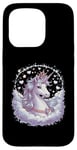 Coque pour iPhone 15 Pro licorne imaginative avec des étoiles