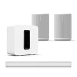 Sonos Arc Soundbar with Sonos Era 100 Pair & Sonos Sub - White