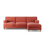 Habitat Askem Fabric Right Hand Corner Sofa -Papaya -Ash Leg Papaya 4 Seater