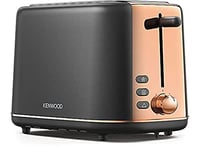 Kenwood Abbey Lux Toaster, 2 Slot Toaster, 7 Browning Settings, Reheat, Defrost and Cancel Functions, Pull Crumb Tray, Cord Storage, 800 W, TCP05.C0DG, Dark Grey
