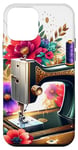 Coque pour iPhone 12 mini Machine à coudre florale pour travaux manuels